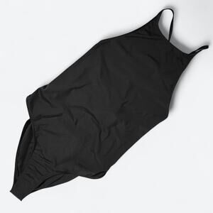 Toco Swim Maraval One Piece Jet Black Swimsuit NEW Women's L High Neck Back Tie